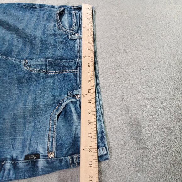 Silver Jeans Women 38x28, Tag 18x33 Suki Bootcut Blue Denim Stretch Western - Picture 7 of 13